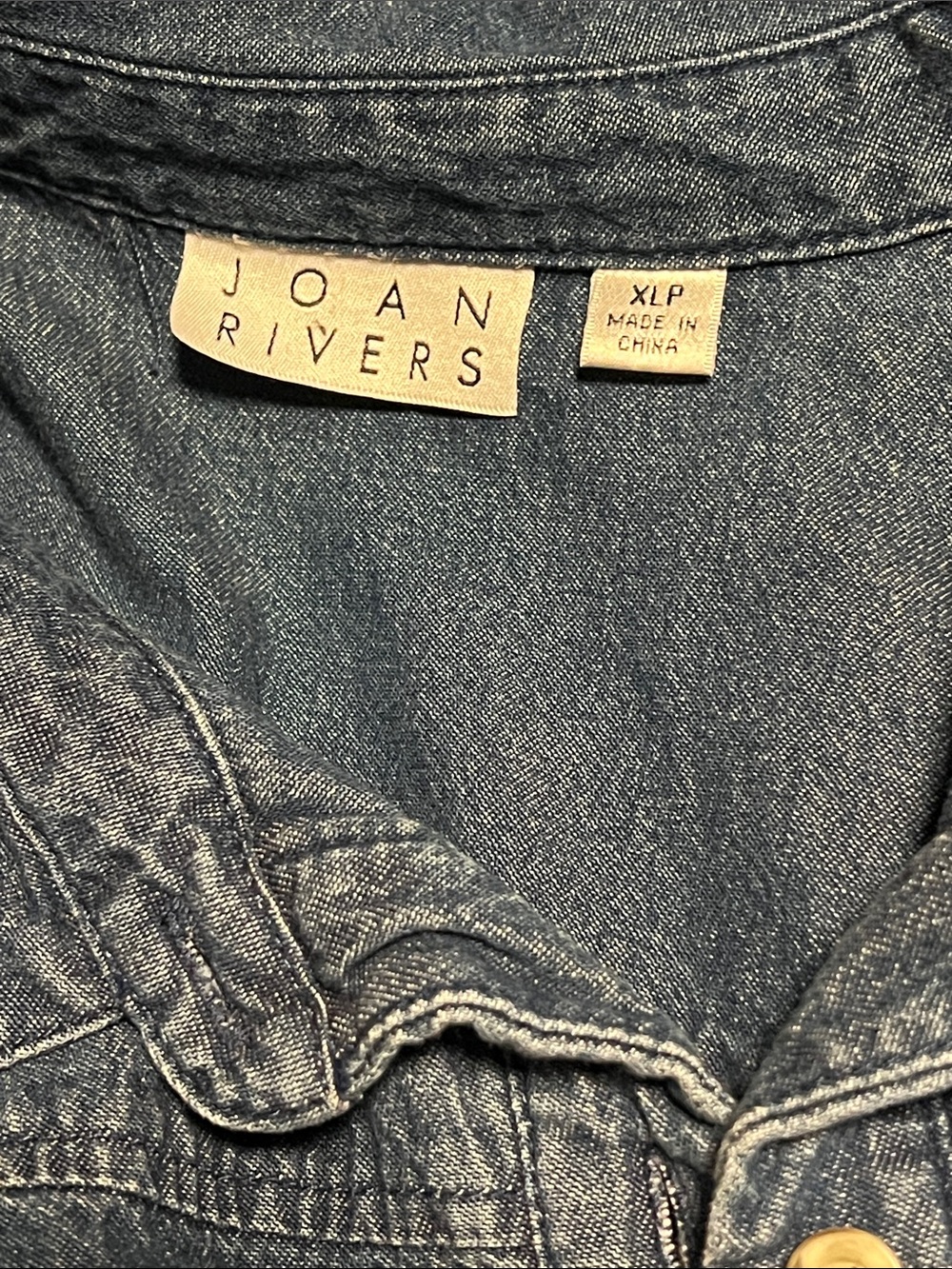 Joan Rivers Medium Blue Denim Button-Front Shirt Jacket - Picture 6 of 6
